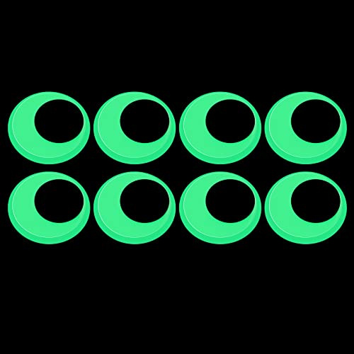 8 pegatinas fluorescentes autoadhesivas, ojos oscilantes en la oscuridad, ojos saltones, pegatinas grandes para ojos adhesivos, ojos para manualidades, Halloween, álbumes de recortes, 40 mm