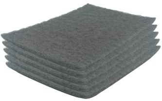 2W Schleifvlies Bogen -150mm x 230mm Grau - P800 (5 Stück) | Schleifpad für Holz & Metall | flexibel, langlebig