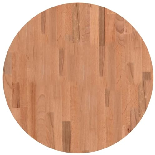vidaXL Tischplatte Ø60x2,5 cm Rund Massivholz Buche