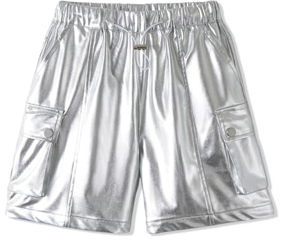 Rolanko flickor shorts sport aktiv sommar last shorts tonåring barn löpning gym fallskärm korta byxor, SILVER, 13-14 År