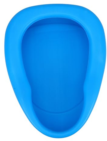 DECOMELODY Bettpfanne aus Kunststoff Wiederverwendbar Leicht zu Reinigen Ergonomisch Geformt für Ältere Bettlägerige Frauen und Patienten Urinal für Zuhause und Blauer Hygienehelfer