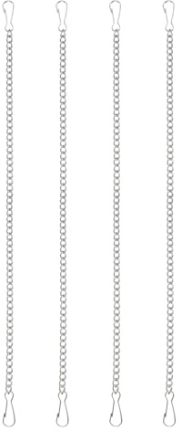 PATIKIL 4 Piezas De Cadenas Colgantes Con Ganchos 30cm Soporte Para Comederos De Aves Macetas Faroles Campanas De Viento Pizarras Y Decoraciones Plateado