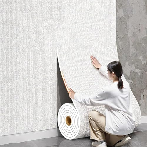 Générique Papier Peint Isolant Thermique Autocollant 5 Mm, pour Murs Intérieurs,Protection Contre Le Froid Et Les Moisissures, Isolation Thermique,Tapis Isolant pour Murs Humides,Blanc,L20m W50cm
