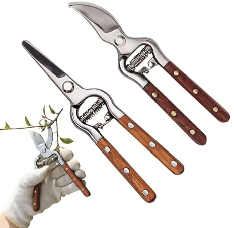 Cesoie Per Giardino | Cesoie Bypass Robuste - 2 Pezzi Da Potatura In Acciaio Inossidabile | Per Giardinieri Fioristi Piante da Esterno Alberi da Frutto Fiori Prato