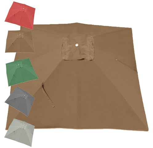 KGPGNYMYHA Telo Di Ricambio Per Ombrellone Da Giardino Esterno Tessuto Di Ricambio Per Ombrellone Decentrato 3×4m Copertura Di Ricambio Per Ombrellone Da Mercato(Khaki,4x3m (13x9.8ft))