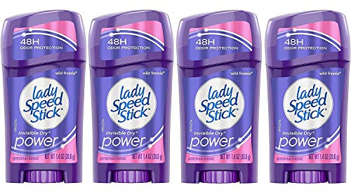 Lady Speed Stick Invisible Dry Antiperspirant & Deodorant, Wild Freesia, 1.4 Ounce (Pack of 4)