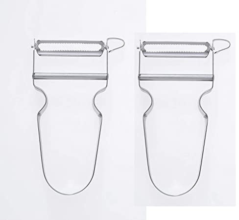 2 PACK – Swiss Star Gemüseschäler, Carbon Stahl Klinge und Edelstahl Griff