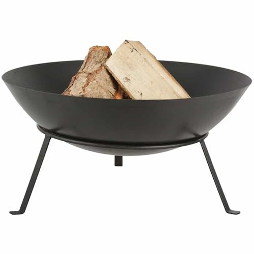 Esschert Design FF267 Serie Feuerschale mit Beinen, Schwarz Medium