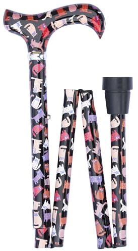 moderner Designer-Gehstock Chic-Derby-Faltstock Crazy Cats