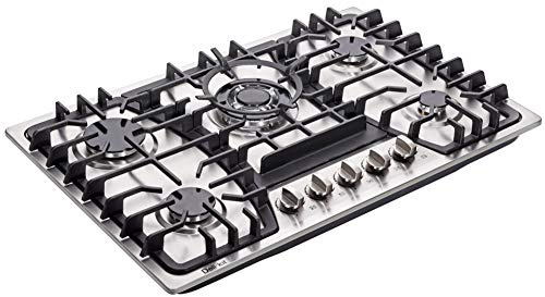 Deli-kit 30 Inch Gas Cooktop - Dual Fuel Sealed 5 Burners Built-In Stainless Steel Hob DK257-A03