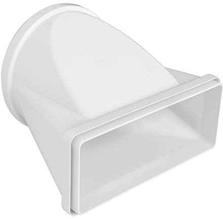 La Ventilazione CGO229B Junta Horizontal de Tubo Redondo ø 150 mm a Rectangular 220x90 mm ABS Color Blanco