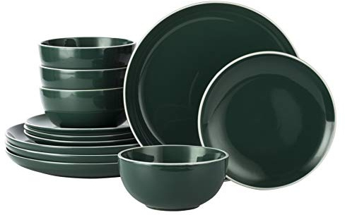 Waterside - 12 Piece Emerald Green Dinner Set