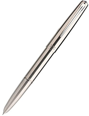 Asvine Ti 200 Series 14K Gold Fountain Pen, Stainless Steel Classic Pen, Smooth Signature Pen with Converter