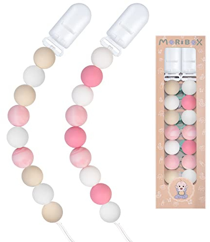 Pacifier Clips for Baby Boys Girls 2 Pack