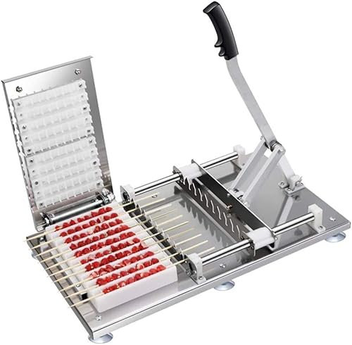 Machine à Brochettes de Viande en Acier Inoxydable, Machine à Brochettes de Brochettes de Barbecue Facile, Outil de Barbecue à 10 Trous Brochettes de Viande Commerciales, Machine à Brochettes de Bar