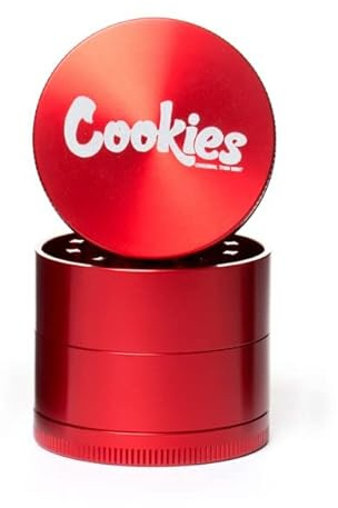 Medium 4 Piece Cookies Gloss Herb Grinders by Santa Cruz Shredder-Red