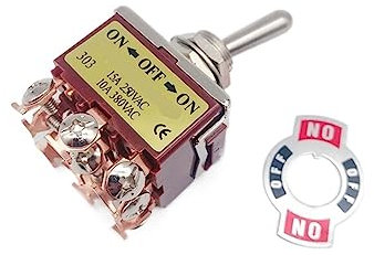 interrupteurs à bascule 1 pièces E-TEN303 haut de gamme bouton à bascule interrupteur argent Contact cuivre broche 12mm 250V 15A 9Pin ON-OFF-ON interrupteur à bascule ( Color : E-TEN 303 ON-OFF-ON )