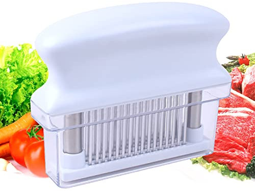 Ablandador De Carne Con 48 Cuchillas De Aguja Ultraafiladas De Acero Inoxidable, Utensilios De Cocina, Herramientas Para Ablandar Carne De Cerdo, Carne De Res, Adobo Para Barbacoa(Blanco)