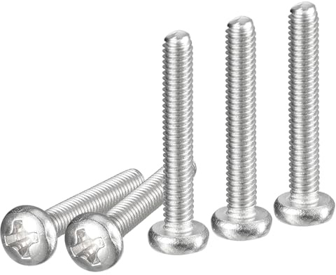 DTGN Tornillos de Máquina de Cabeza Plana M2.5x16mm, 100 Unidades, Acero Inoxidable 304, con Cabeza Phillips, Métrica Gruesa de Rosca Completa, Acabado Brillante
