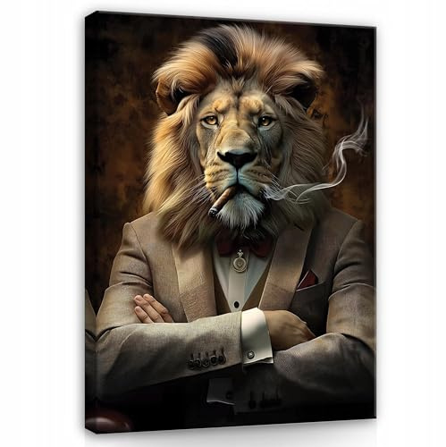 WallArena Leinwand Bilder 100x75 cm | Löwe, Leinwandbilder, Bild auf leinwand, Format: 60x40 cm (BxH) - einteilig auf Canvas Leinwand. Das Leinwand Bilder