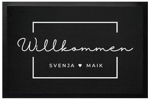 Fußmatten-KING Fußmatte Personalisiert Willkommen bis 120cm Türmatte Willkommen Name, Wunschtext, Willkommen Geschenk Fußmatte, Einweihungsgeschenk, Geschenk Hausbau (75x50cm)