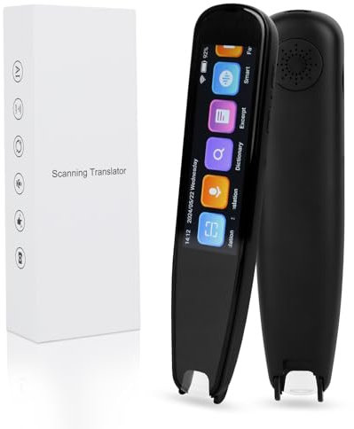 Scan Reader Pen, 112 Languages Scan Translator Pen, Smart Reading Pen for Dyslexia, Elderly, Kids, Students, Supports Speech & Scan to Text, Real Time Pen Reader Scanner