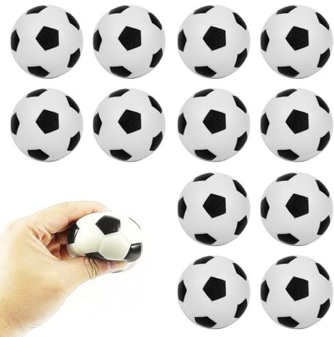 beejune 12 Stück Mini Fussball, Fussball Geburtstag, Fußball Mitgebsel, Weiche Fussball Klein, Antistressball, Mini Schaumstoffbälle Kinder, Für Kinder Und Erwachsene Fußball Party