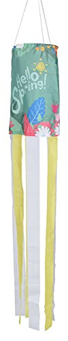 Jerliflyer Frühlings-Windsack zum Aufhängen im Freien, Dekoration für Zuhause, Hof, Garten und Balkon. Windsack für die Heimdekoration (Dunkelgrün)