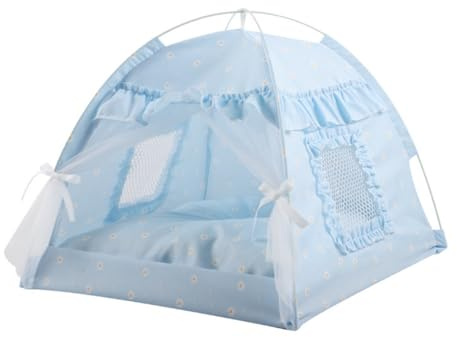 Tragbare Zusammenklappbare Hund Zelt, Katzen Zelt Outdoor katzenzelt Wasserdichtes Hundezelt， Hundebett Kuschelig Haustierbett mit Tiermatratze Weich Tierbett (lanse,50 * 50CM 15 Pfund)