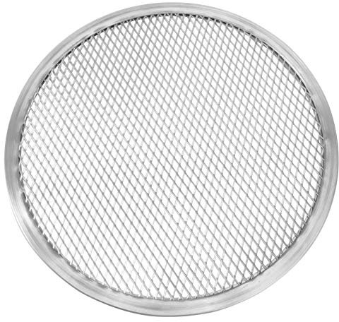 Teglia per pizza in alluminio da 25,4 cm, con schermo a rete, rotonda, per forno, griglia di raffreddamento senza cuciture, ideale per pizza croccante e friggere.