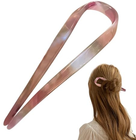 Hårnålsklämmor - fransk formad hårnål, hårnål hårklämma, kvinnor flexibla hårnålar tillbehör - lång klassisk 2 prong bulle C
