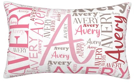 Custom Pillow Cover with Initial & Name, Personalized Name Pillowcase | Customized Monogram Cushion Cover for Kids, Personalized Gift for Birthday Mother's Day Christmas Wedding Party