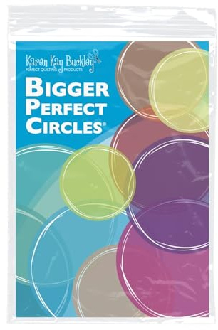 Karen Kay Buckley® Bigger Perfect Circles™, Heat-Resistant Plastic Templates, Two Each of 10 Sizes, 20 Total. Hand and Machine Appliqué, Quilting, Patchwork, Sewing. Ironable with Dry/Medium Heat