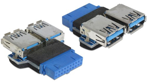 DeLock - Cable SATA Slimline hembra + 2 pines de alimentación > cable SATA 1 x SATA 7 + 6 pines / hembra + 1 x 2 pines de alimentación a 1 x SATA de 7 pines 0,3 m) 2-Fach USB 3.0