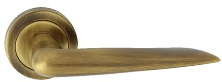 domino Türgriff Drückergarnitur Türklinke für Zimmertür, Bürotür, Kellertür & Innentür Türbeschläge aus Messing Bronze Türdrückergarnitur SCORPIUS-R M3