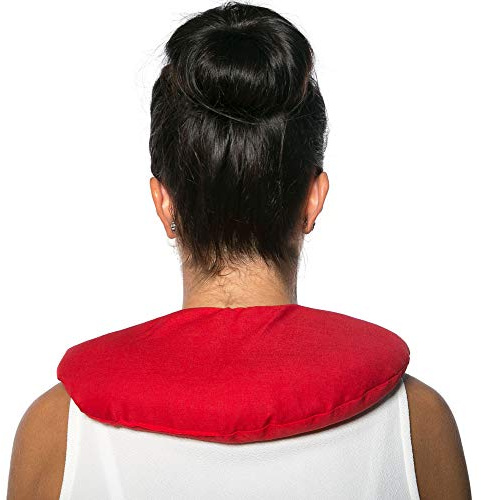 Kirschkern Nackenhörnchen Bio Stoff rot 30x33 - Kirschkernkissen - Nackenkissen - Wärmekissen für Nacken