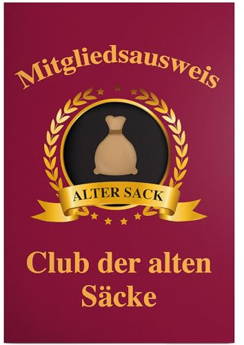 DankeDir! Clubausweis Club der Alten Säcke Schild - Geschenk runder Geburtstag Geschenkidee Geburtstagsgeschenk Männer Geburtstagsdeko Partydeko Party Zubehör Geburtstagskarte