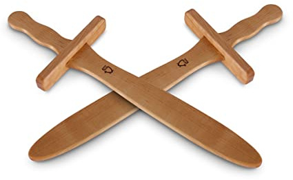 BestSaller 1133 Dolch Knappe, Holz, Natur, geölt, ca. 37 cm lang (2 Stück)