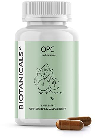 Biotanicals - OPC Traubenkernextrakt (150 Kapseln) - Pflanzliches (OPC) Traubenkern Extrakt aus französischen Weintrauben - laborgeprüft und vegan