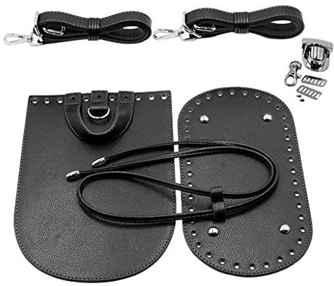 Hellery 7telig Taschenzubehör, inkl. Taschenboden Tascheneinlegeboden Taschenseiten, Schulterriemen für Handtasche - Schwarz