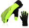 HIKENTURE Winterhandschuhe, Wasserdicht Fahrrad Handschuhe Winter Herren Damen, Winddichte Skihandschuhe Fahrradhandschuhe mit Langlauf Gel Gepolstert Männer Frauen, für Outdoor -Gelbgrün M