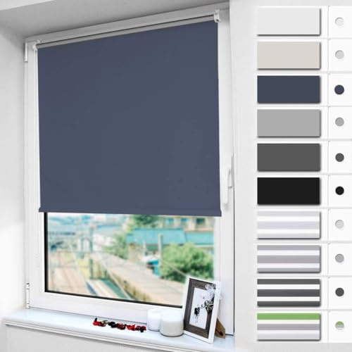 Magiea Verdunklungsrollo ohne & mit, Bohren Klemmfix, Dunke, B40 x H170 cm, Klemmrollo ThermorolloInnenrollo für Sonnen- und SichtschutzRollos für Fenster & Tür