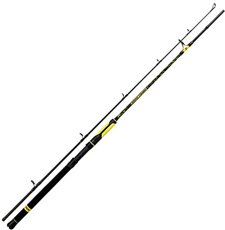 Black Cat Premium Welsrute Perfect Passion Boat Spin Angelrute Spinnrute Wels Angeln Wallerrute Wurfgewicht 50-190g, Schwarz-Gelb, 2,40 m