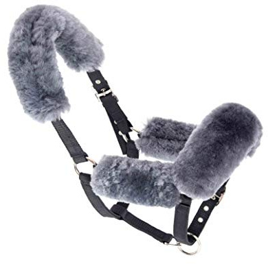 Merauno Lammfell Genickschoner für Halfter (Anthrazit)