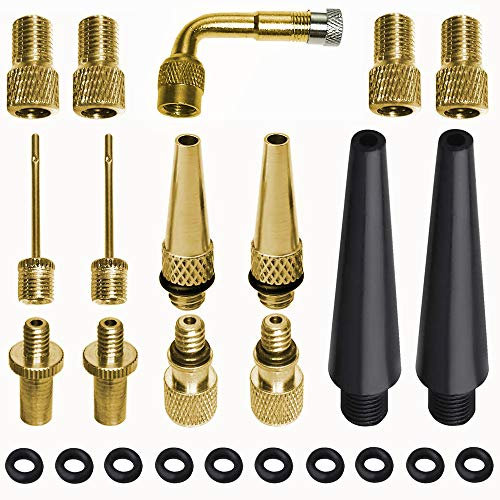Adapter Fahrradventil DV SV AV, CTRICALVER Fahrrad Ventiladapter Kompress Dunlop Autoventil Sclaverandventil mit Dichtring für Fahrradpumpe Standpumpe (25pcs)