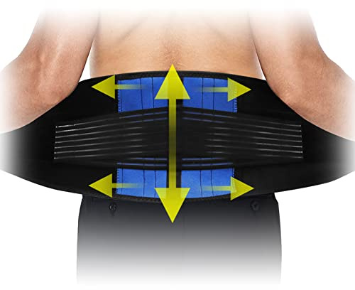 Rückenbandage mit Stützstreben und Verstellbare Zuggurte Rücken Gurt, Rückenstütze Lendenwirbel Orthopädische Rückenstützgürtel, Lendenwirbelstütze Arbeit Lendenwirbelsäule für Herren & Damen (M)