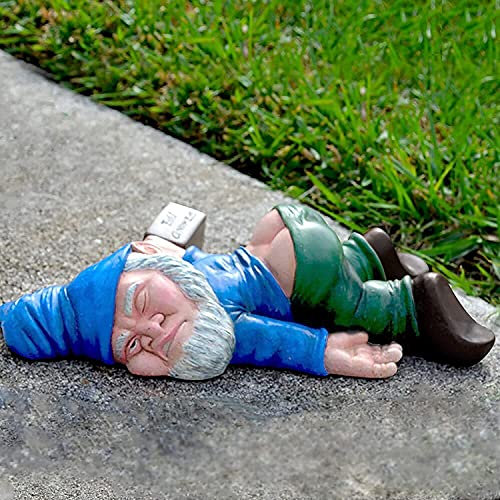 IcyAits Statues de nain de jardin drunk drunk nain de jardin décoration, statue de jardin nain ivre, sculpture en résine, cadeau fantaisie pour extérieur, intérieur, patio, cour, pelouse, porche,