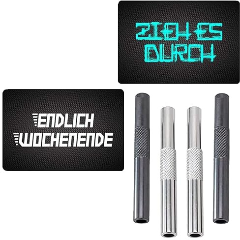 M&M Smartek Tubetti in alluminio & Finalmente fine settimana & ZIEH ES DURCH - Snuff Sniffer Snuffer per set da fiuto per tabacco da fiuto (versione 8)