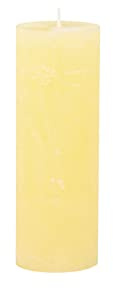 Chic Antique Macon rustikale Stumpenkerze Kerze Antik Altarkerzen 100% Paraffin Lange Brenndauer (Melon-gelb, 20x7 cm)