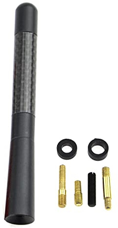 GERUI Autoantenne 12cm KFZ Kurzstab 50 Ohm AM FM Dachantenn(Schwarz) | 12cm KFZ Auto Kurzstabantenne 50 Ohm für stabilen AM/FM Empfang, universell kompatibel, einfache Schraubmontage